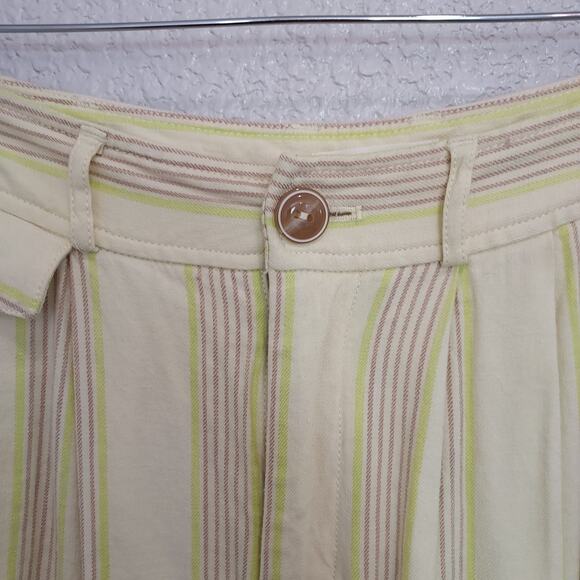 Maeve by Anthro Yellow Wide Leg Cropped Pants Size 6 - Picture 7 of 13